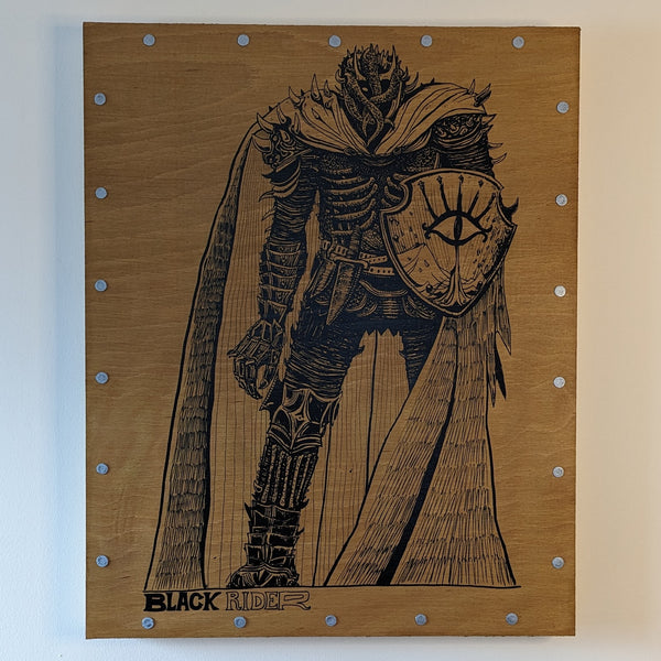 BLACK RIDER - Screen print on wood