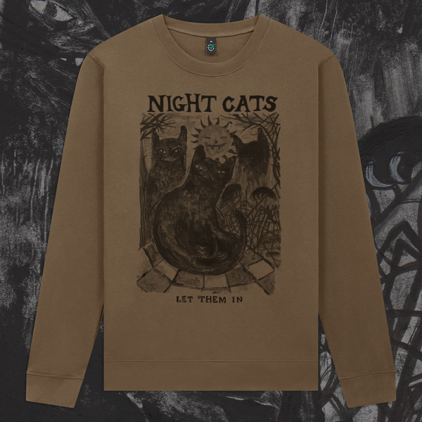 NIGHT CATS Sweatshirt (Faded Brown)