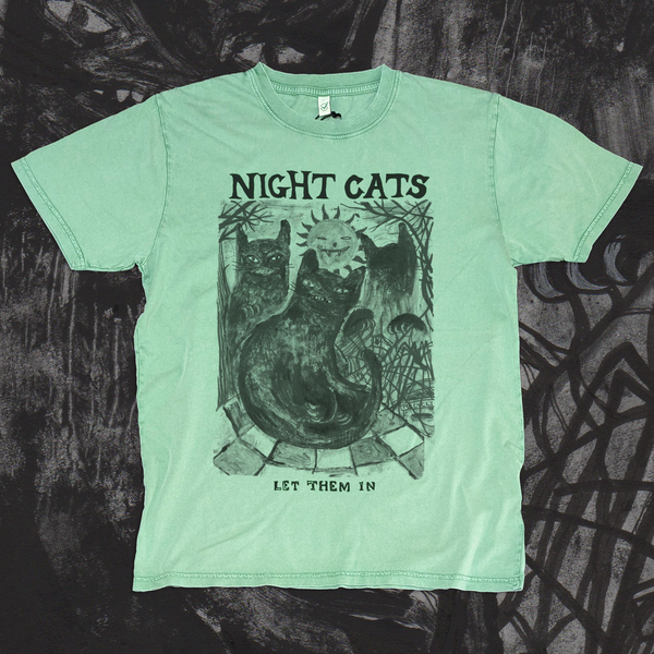 NIGHT CATS Tee (Stone Washed Sage)