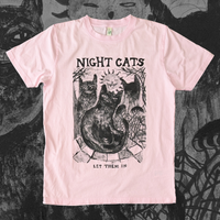 NIGHT CATS Tee (Stone Washed Pink)