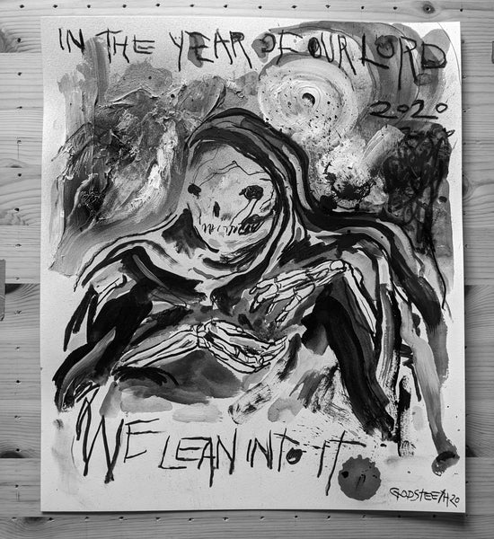 We Lean Into It - mixed media on paper