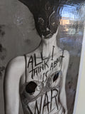 All I Think About Is War - mixed media on wood